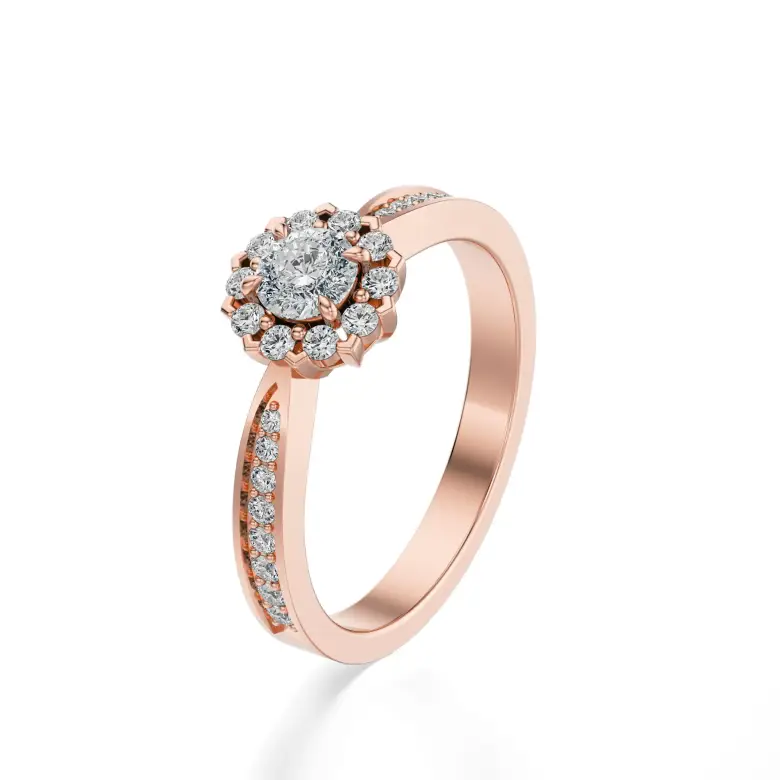 Pierścionek z różowego złota z diamentami AJPZ_138